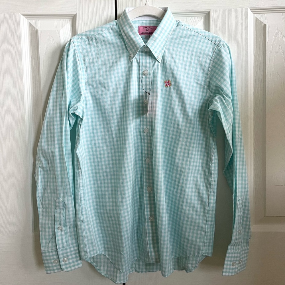Castaway Nantucket Island Clothing Long Sleeve Button Down Shirt Size S NWT